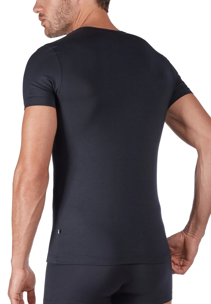 HUBER hautnah - Lyocell Selection - V-neck Shirt s/slv - Image 2