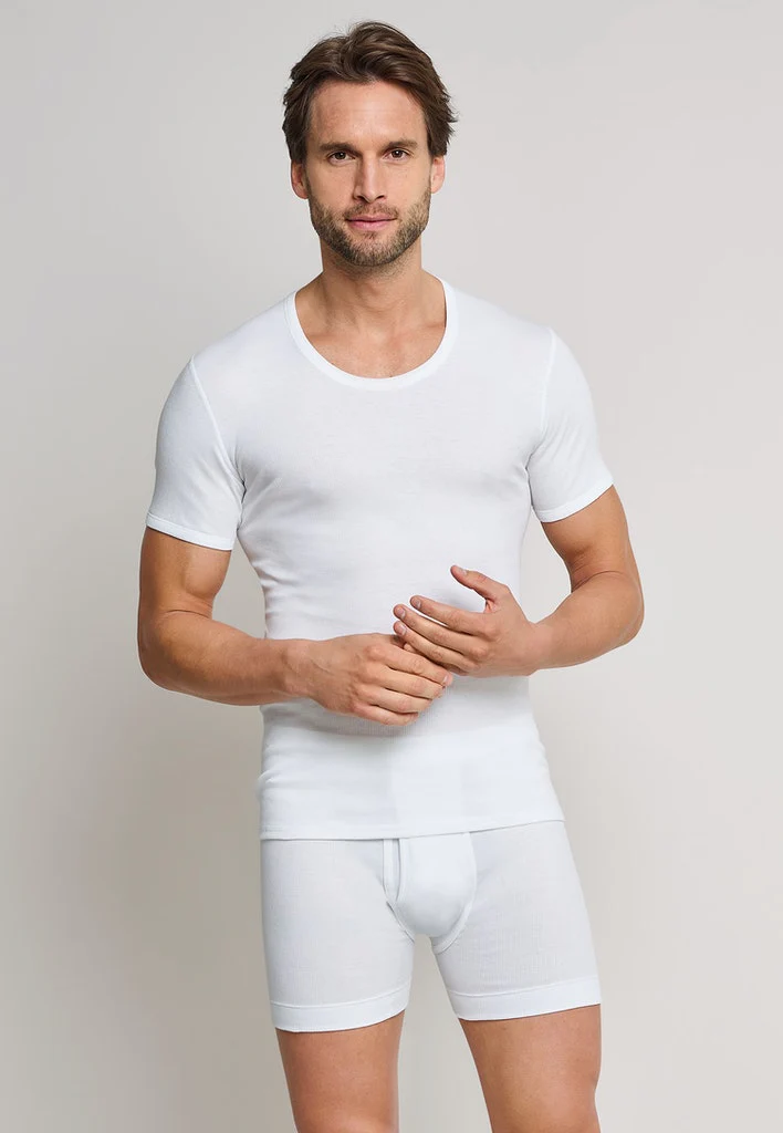 Schiesser - Cotton Essentials Double Rib - Shirt 1/2 - Sale