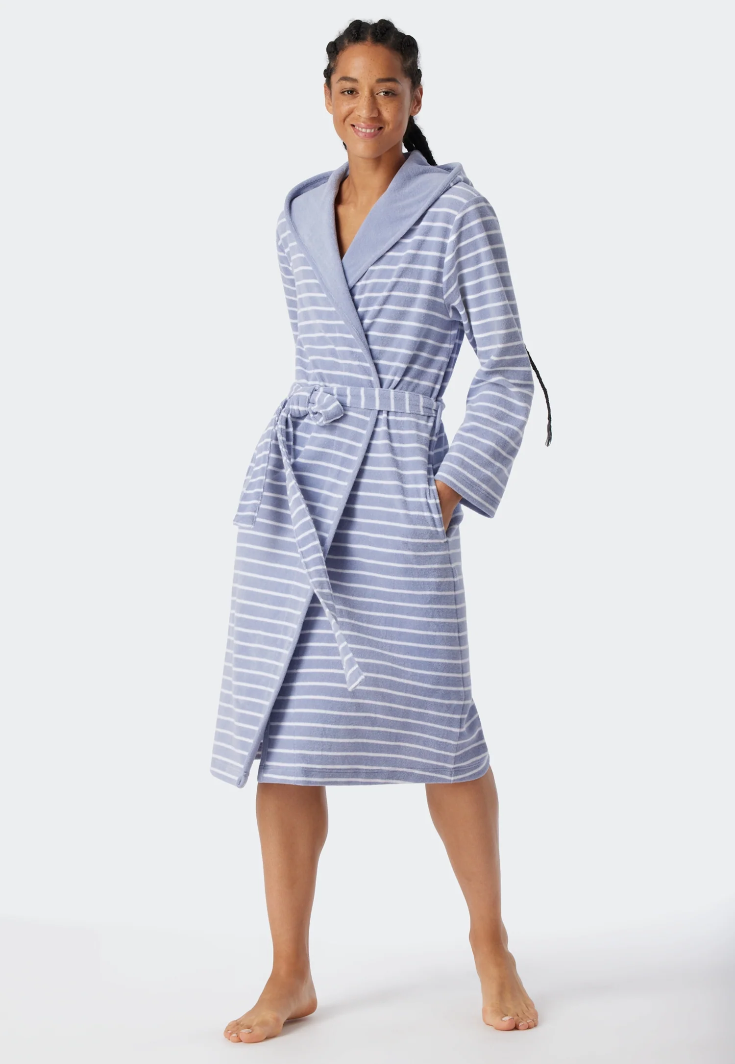 Schiesser -  Feather Terry - Bathrobe Light Terry Striped - Image 5
